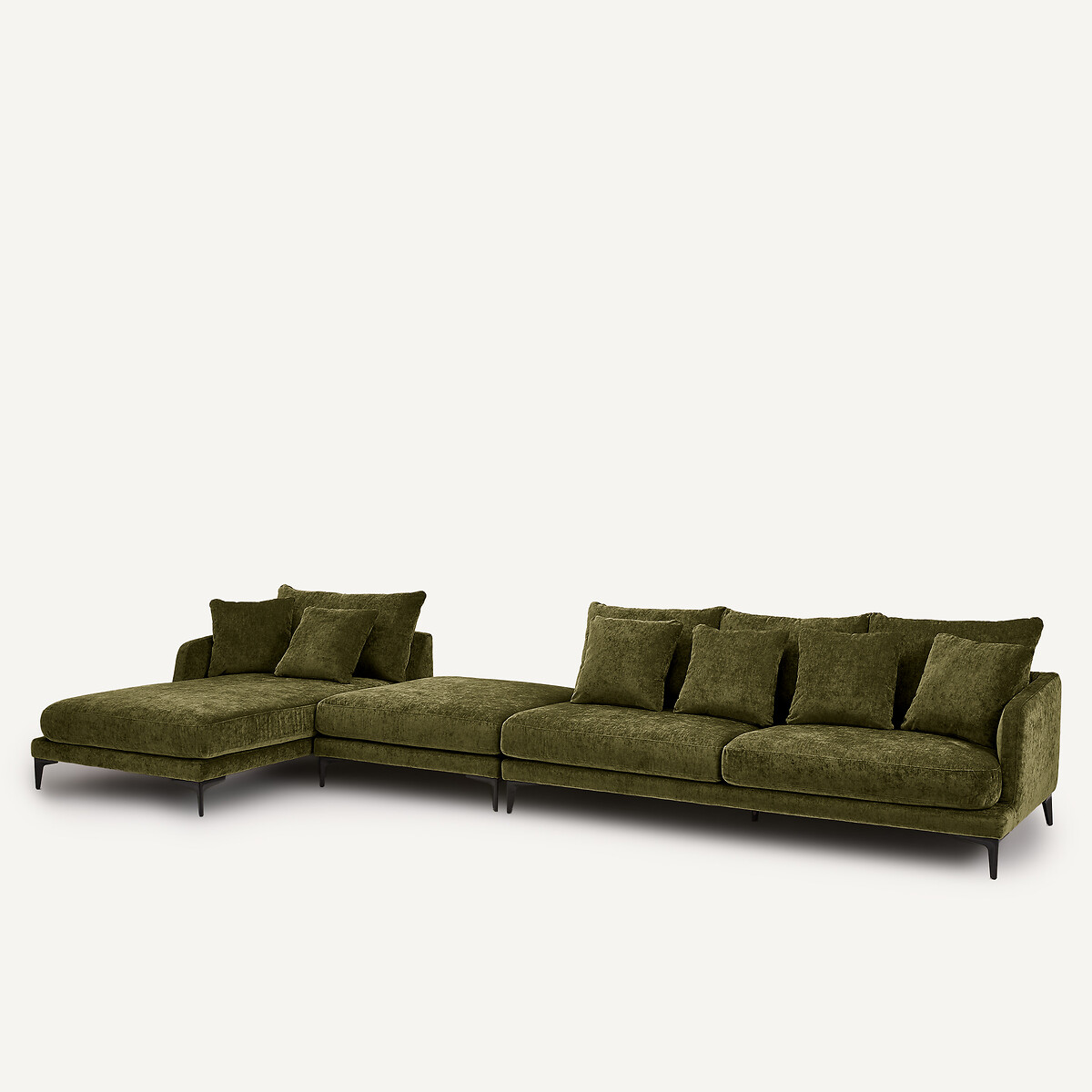 Chaise longue in velluto misto, MODERNISTE, design Emmanuel Gallina verde frutteto, AM.PM X EMMANUEL GALLINA