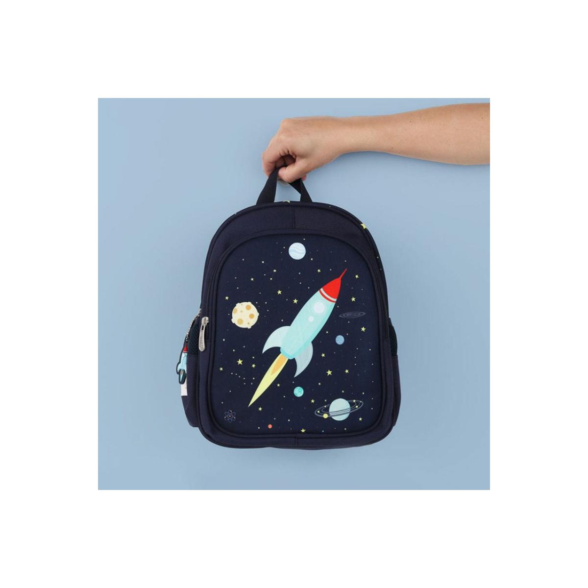 Sac à dos avec poche isotherme Espace bleu foncé, rouge, A LITTLE LOVELY COMPANY