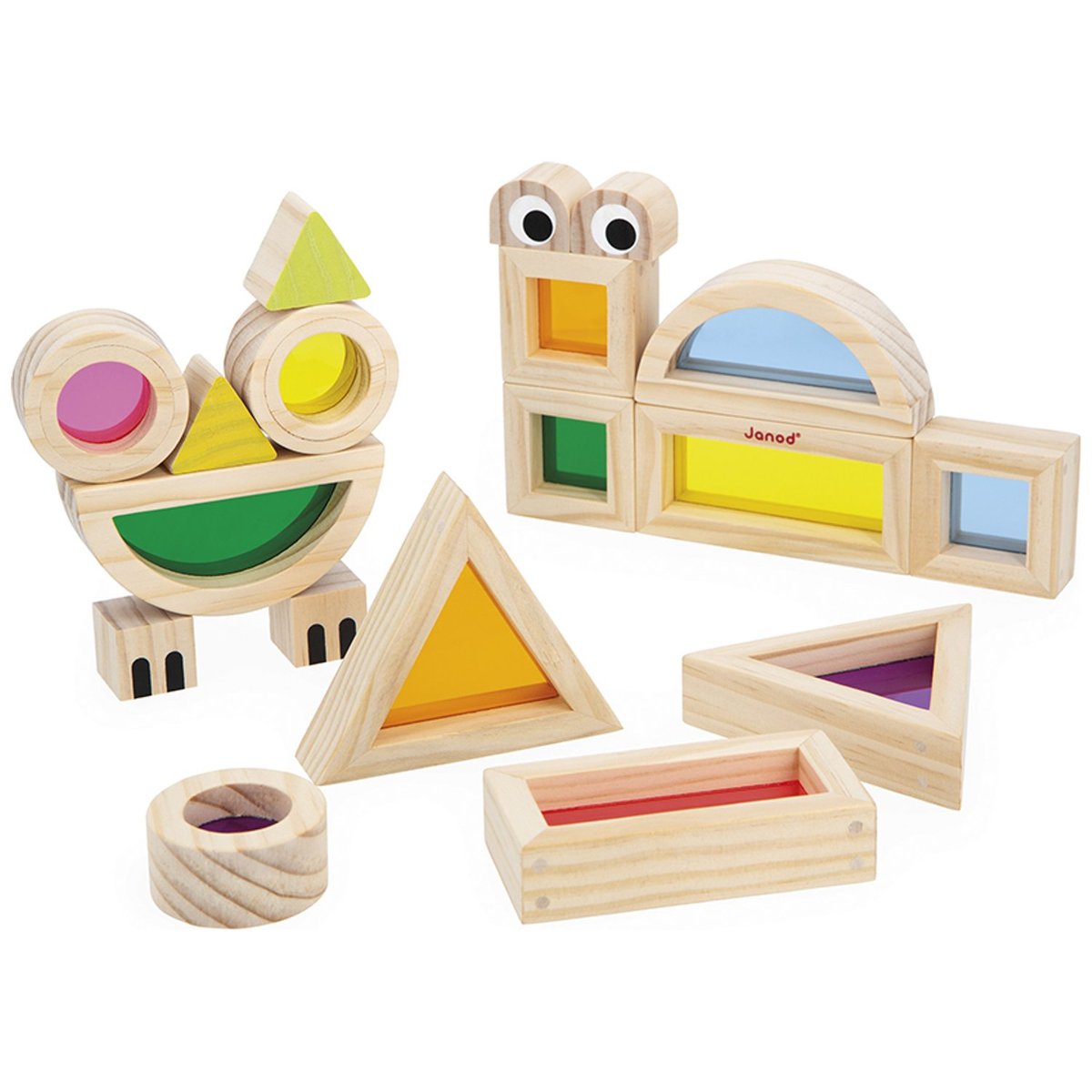 Jeu sensoriel Blocs translucides multicolore, JANOD