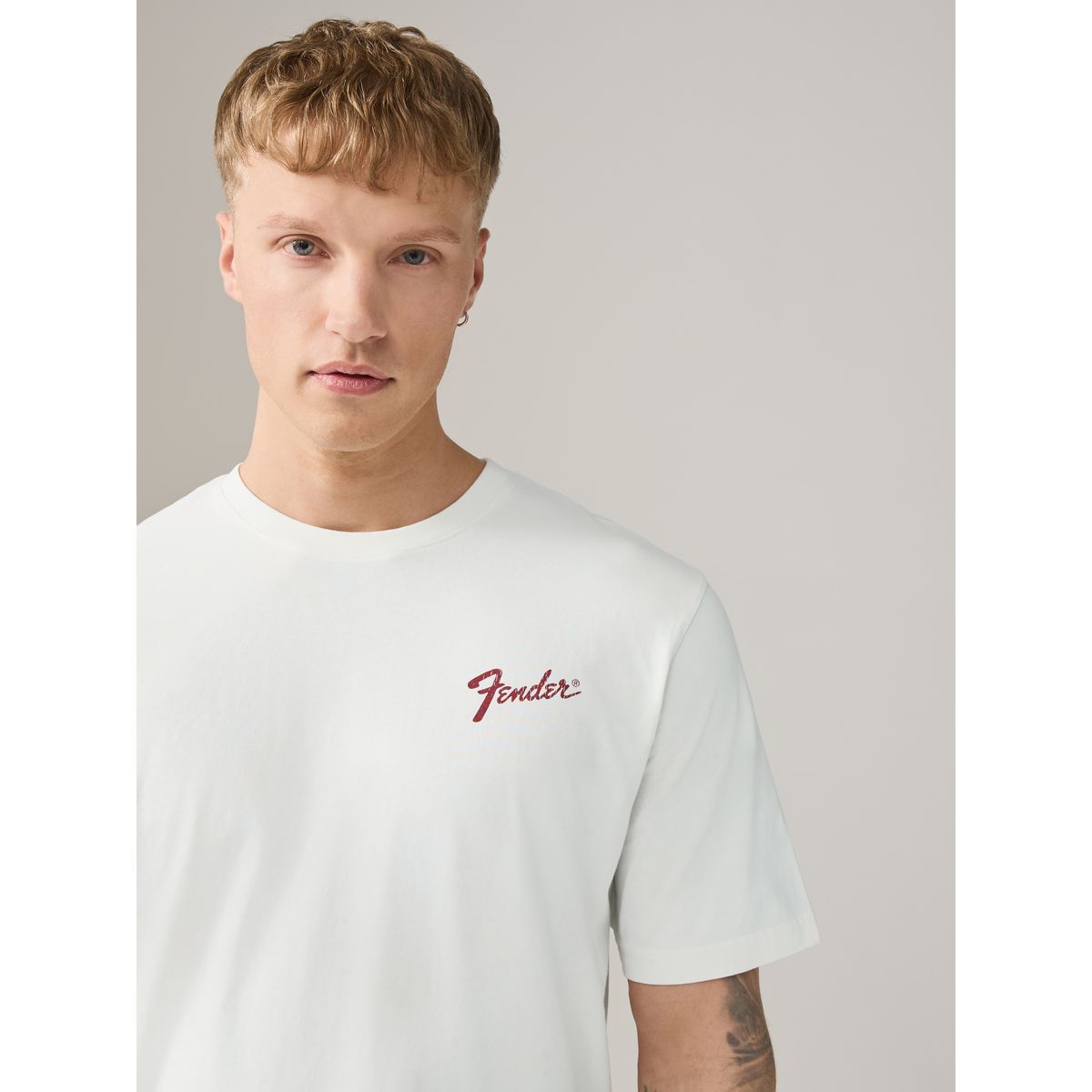 T-shirt à imprimé groupe de musique garde-boue blanc, NEXT