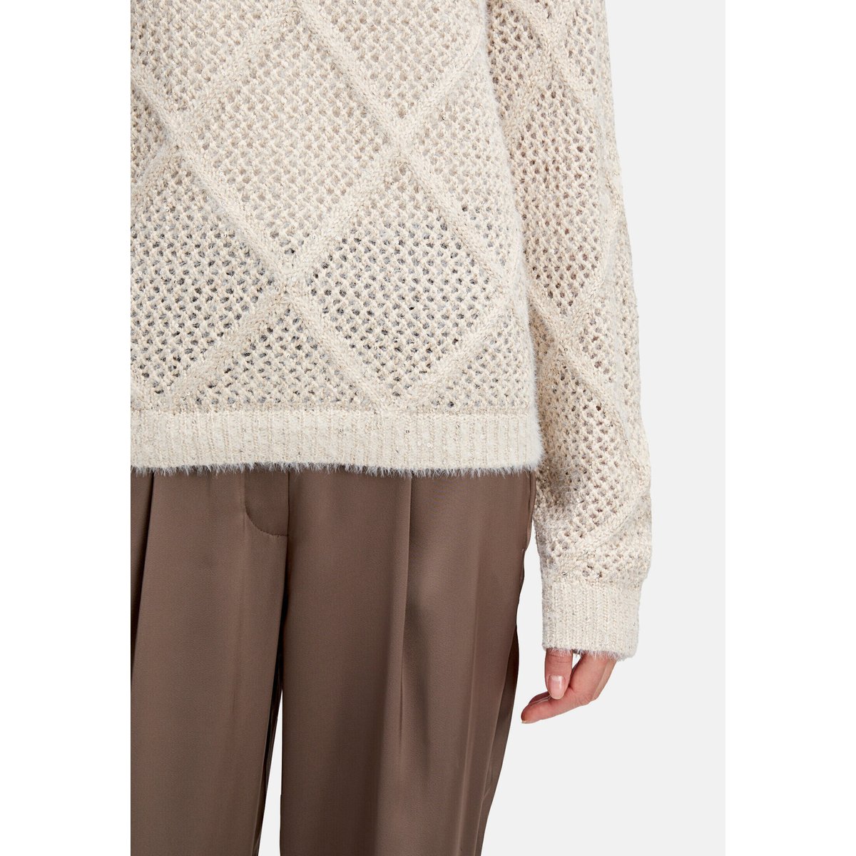 Pull-over en maille à teneur en fil fantaisie pastel sand, BETTY BARCLAY