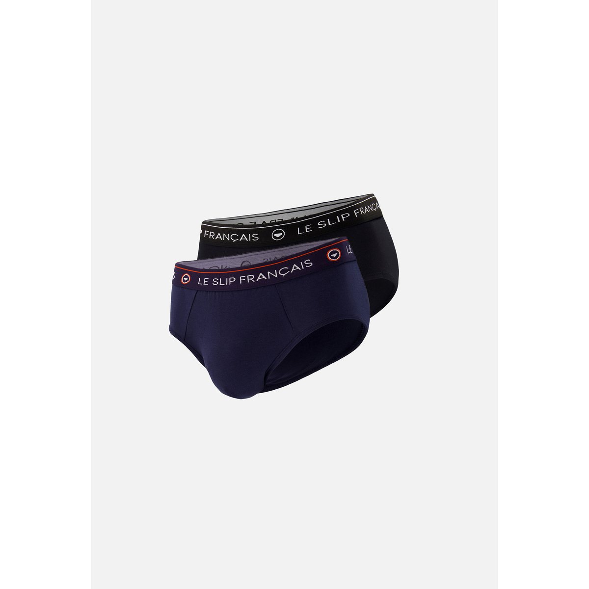 Lot de 2 slips en coton Intrépide noir et bleu marine, LE SLIP FRANCAIS