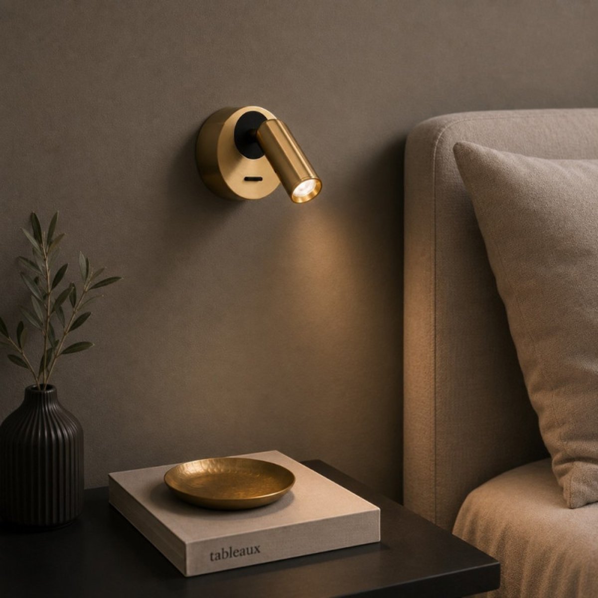 Applique De Chevet doré Led Orientable Anne doré, MILLUMINE