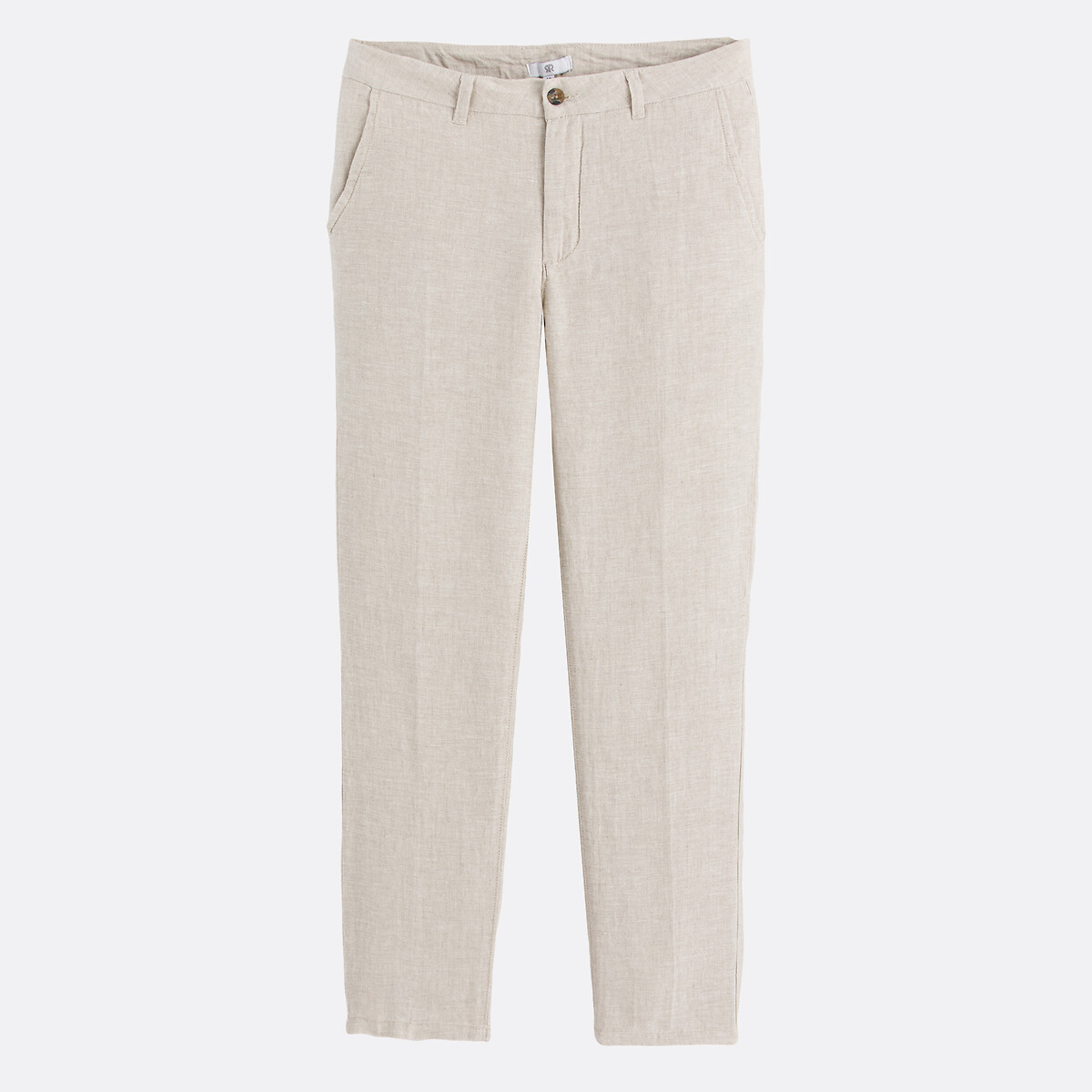 Straight Trousers in Linen Signature ISAAC natural beige, LA REDOUTE COLLECTIONS