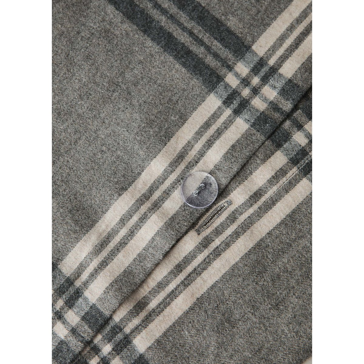 Housse de couette de Noël 100 % coton à carreaux lit 90 cm sable, MANGO HOME