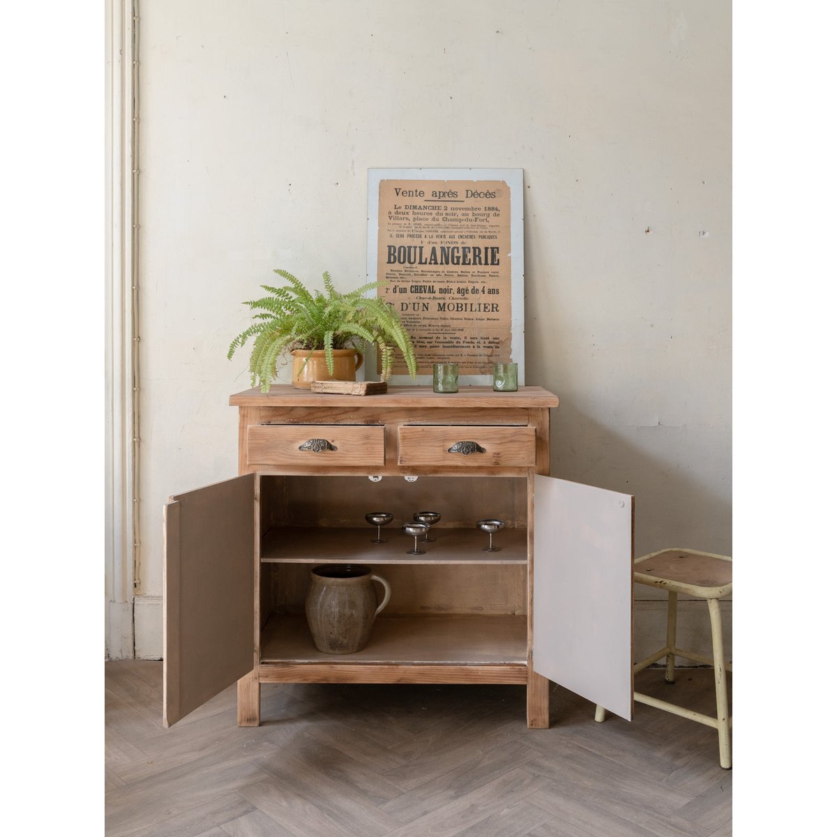 Buffet en bois de style campagne Gilbert N°1804 - Bon état bois clair, DEBONGOUT