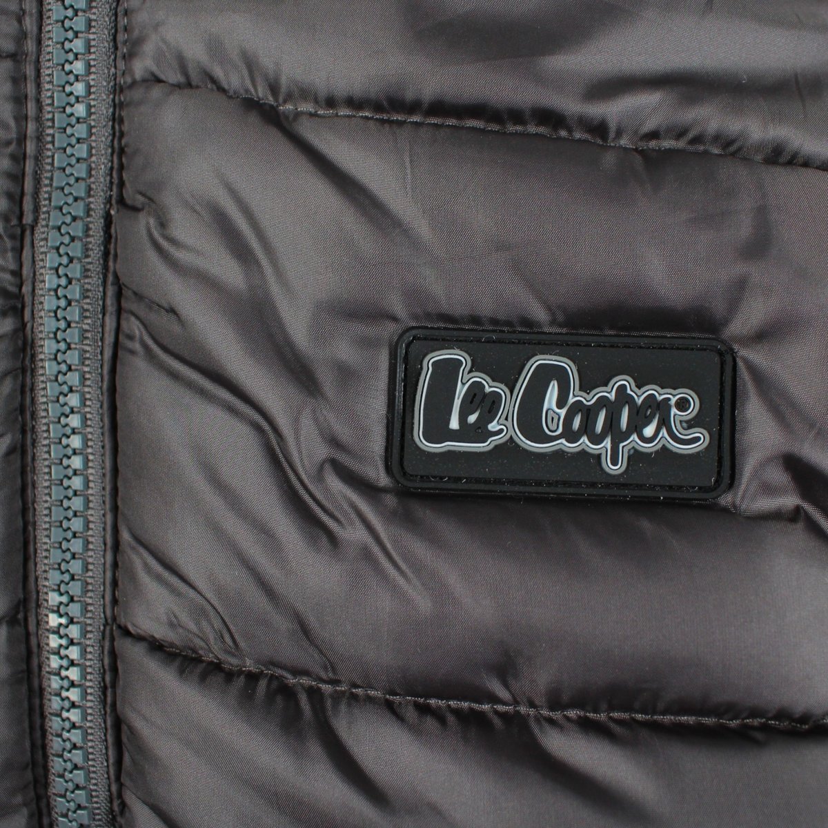 Doudoune matelassée zippée à capuche COCOON gris anthracite, LEE COOPER