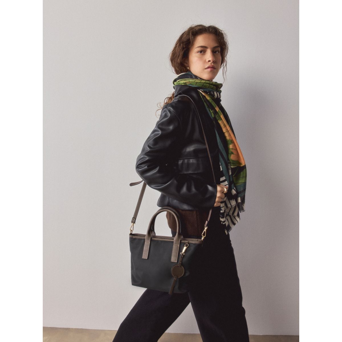Sac à bandoulière en nylon noir, NEXT