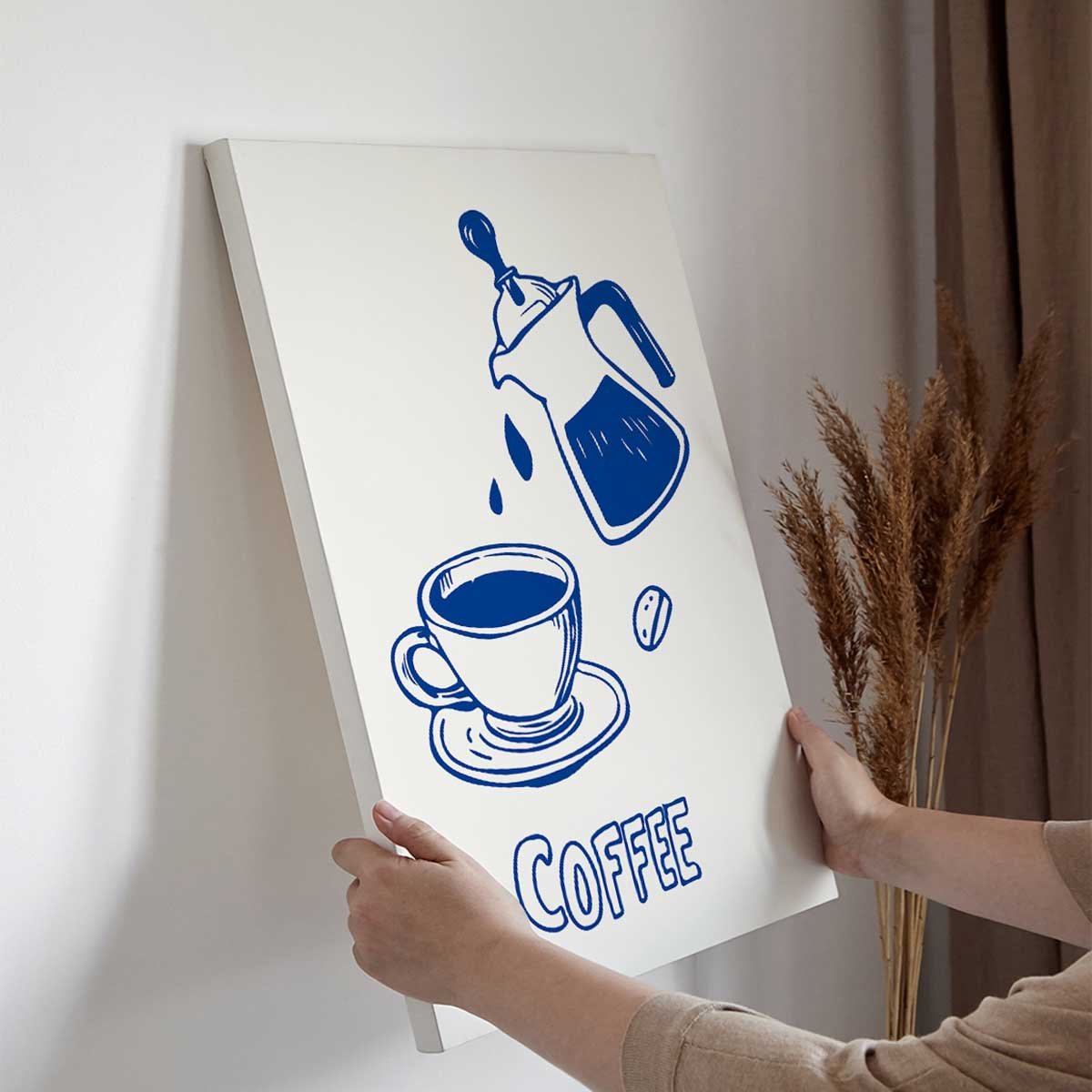 Tableau cafetière et tasse Coffee toile imprimée, HEXOA