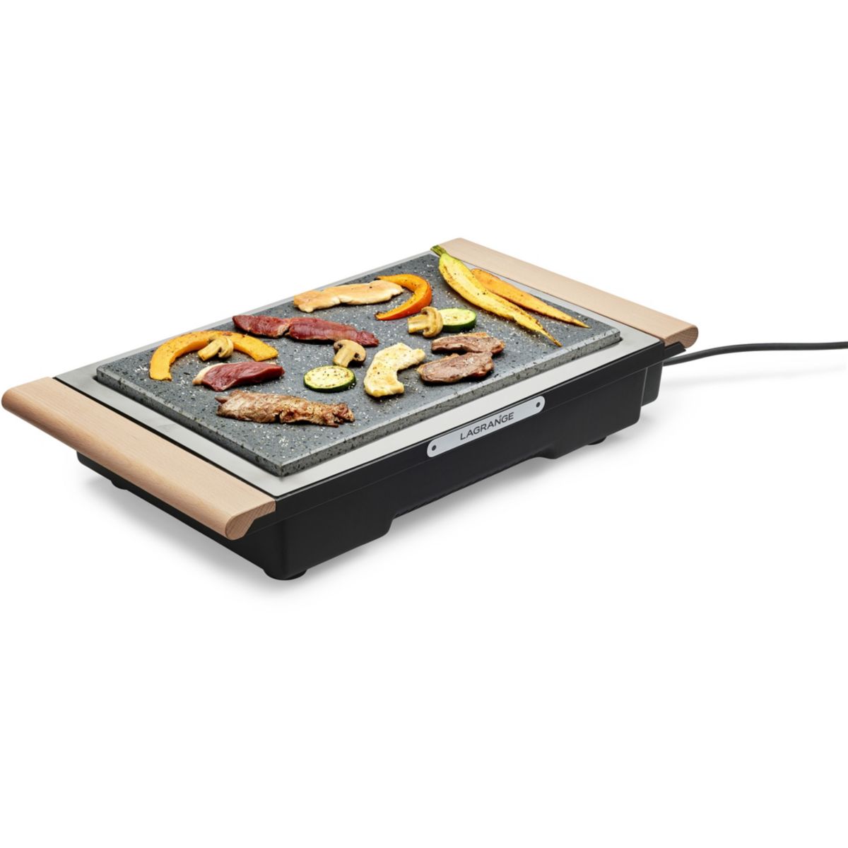 Grille-viande Grill' Pierre Classic bois clair à poser, 37x23 cm bois clair, LAGRANGE