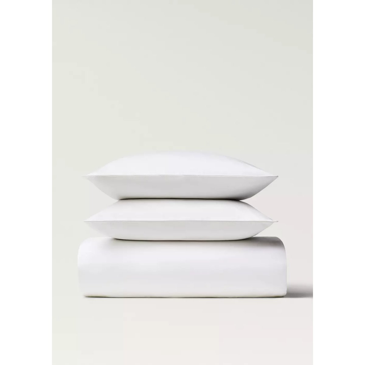 Housse de couette coton satin 600 fils lit 180/200 cm blanc, MANGO HOME