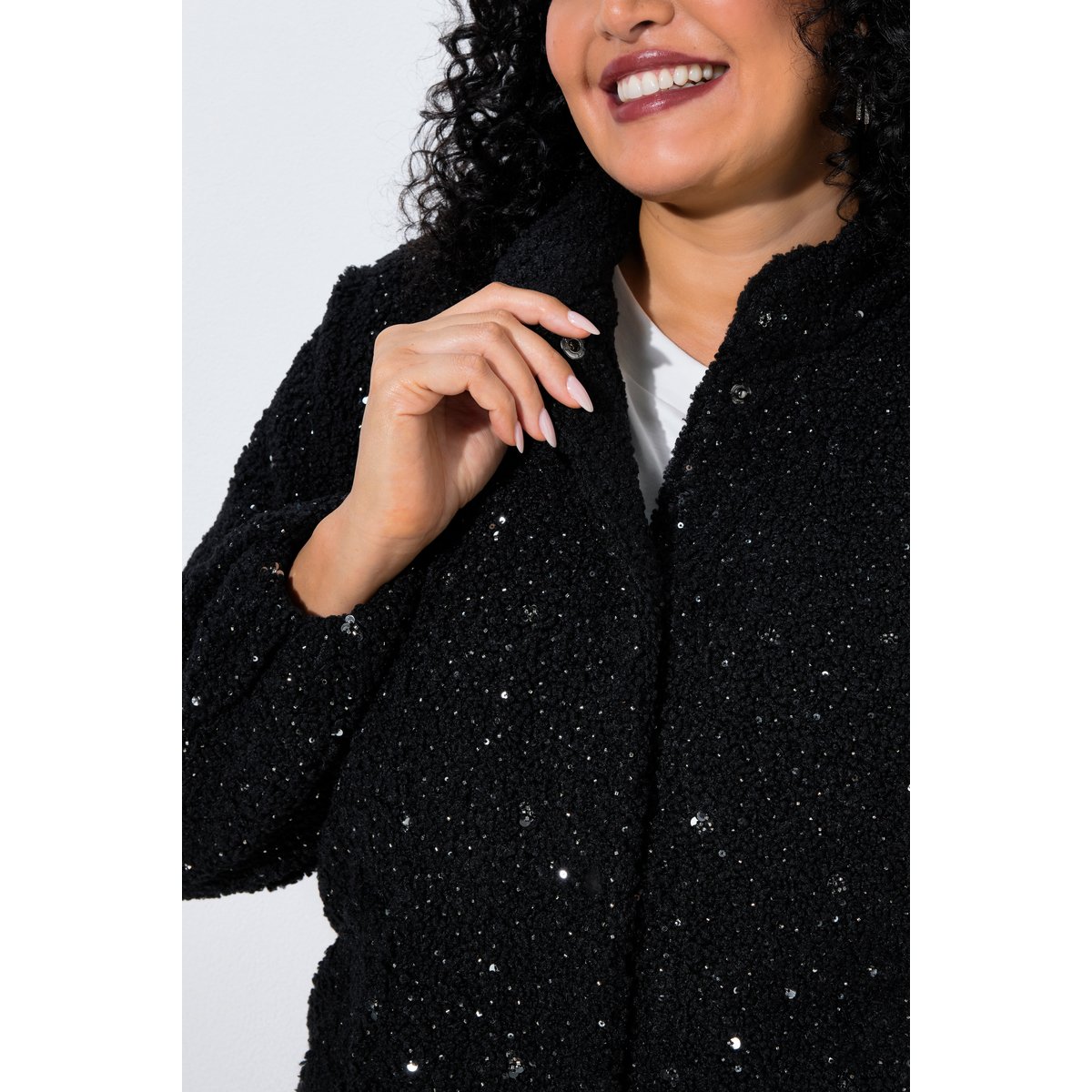 Veste col montant et manches longues noir, ULLA POPKEN