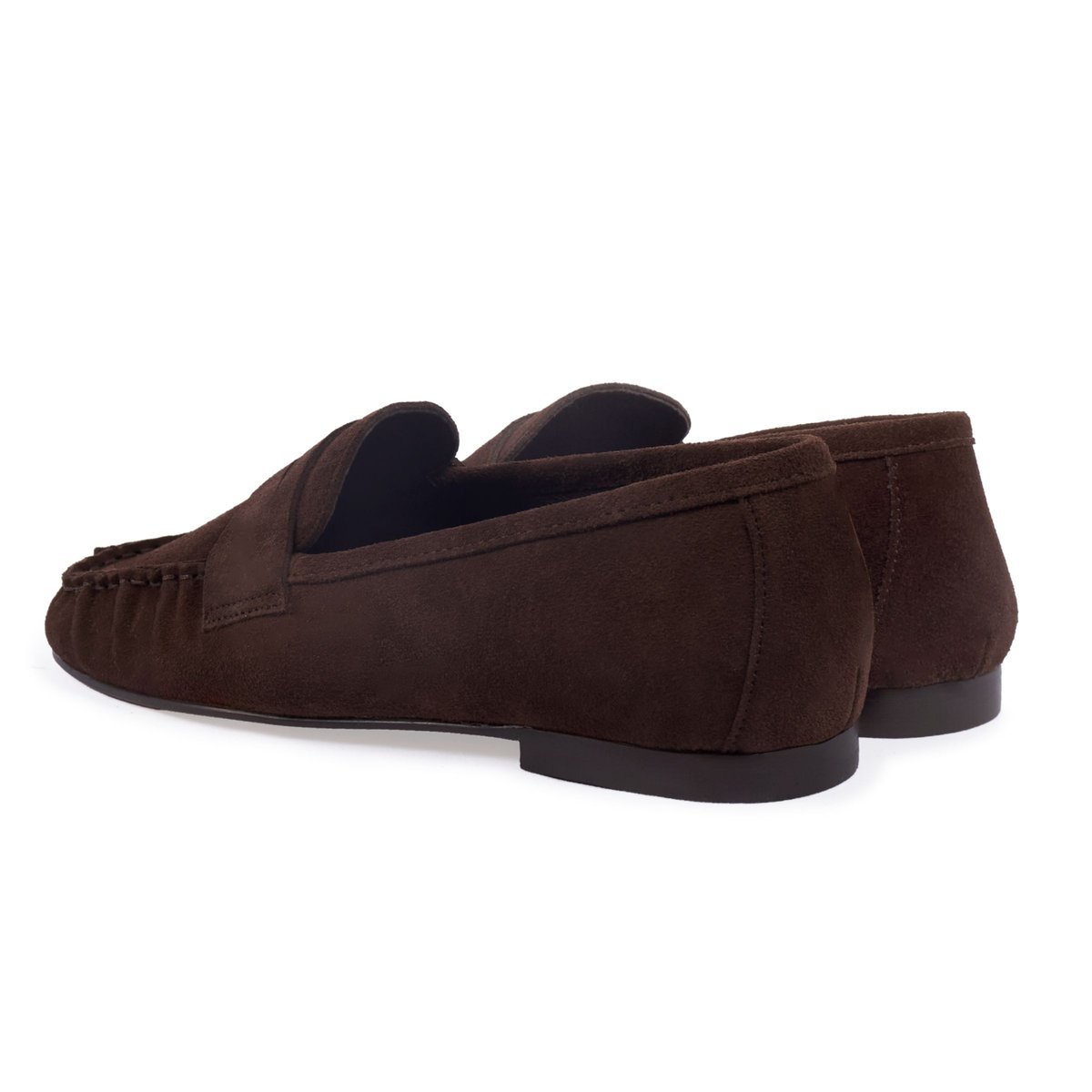 Mocassins plissés Thaïs cuir daim marron, JULES & JENN