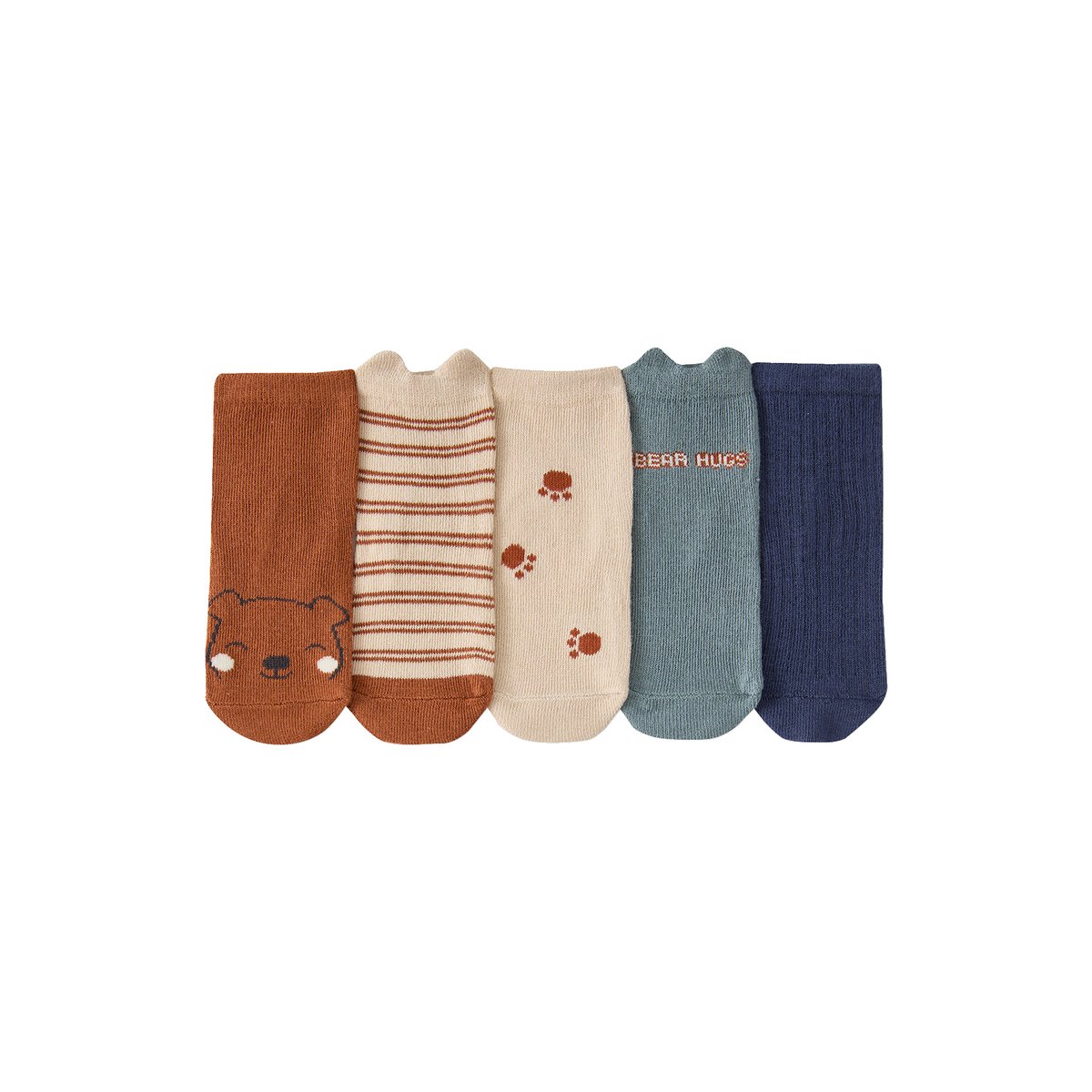 Lot de 5 chaussettes brun, VERTBAUDET