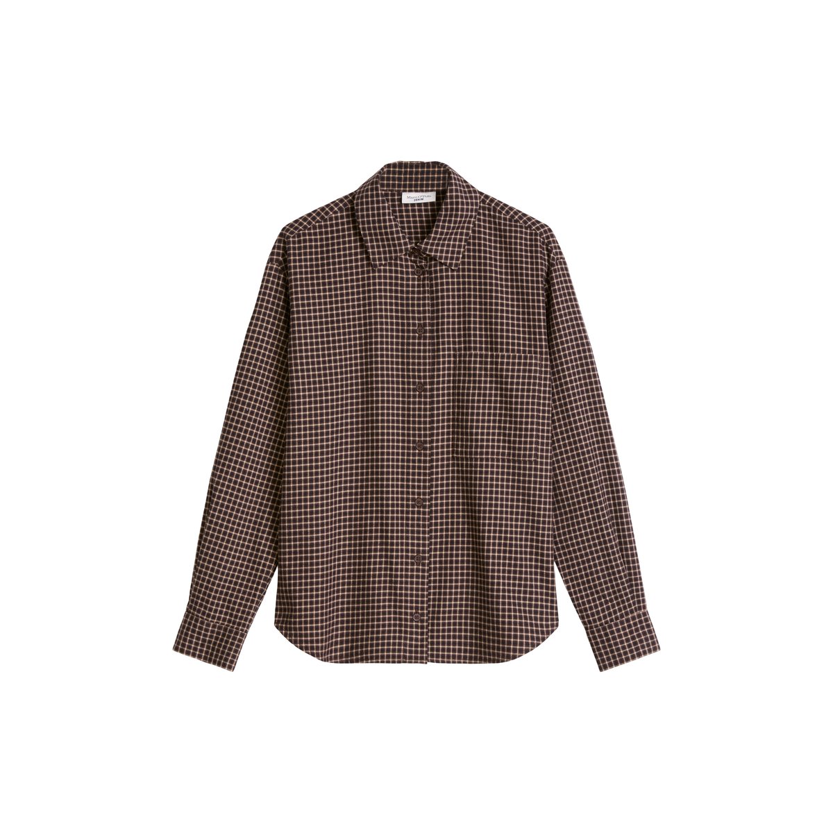 Chemisier à carreaux, coupe décontractée en flanelle de coton bio toute douce noir, MARC O’POLO DENIM