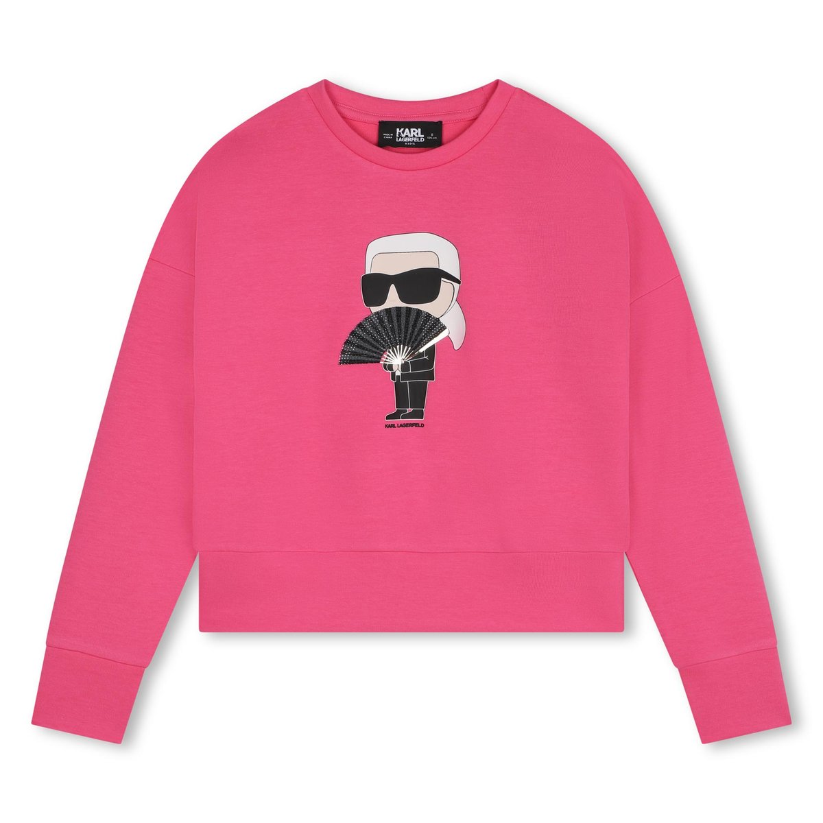 Sweat-shirt imprimé à strass primerose, KARL LAGERFELD KIDS