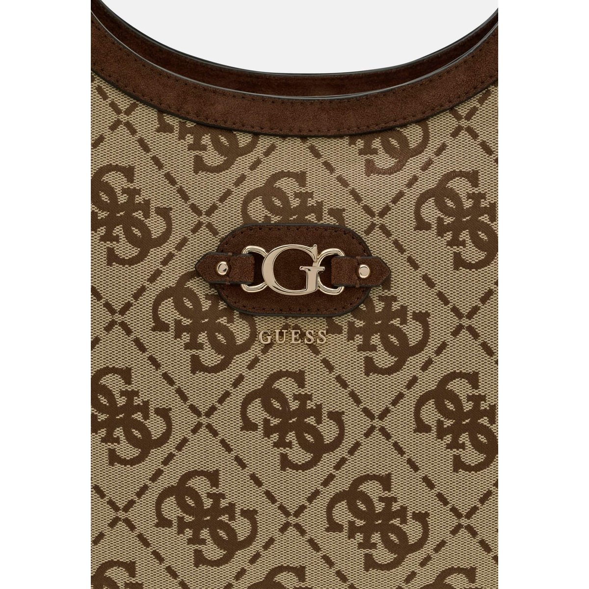 Sac Shopper Logo Samantha marron multi, GUESS