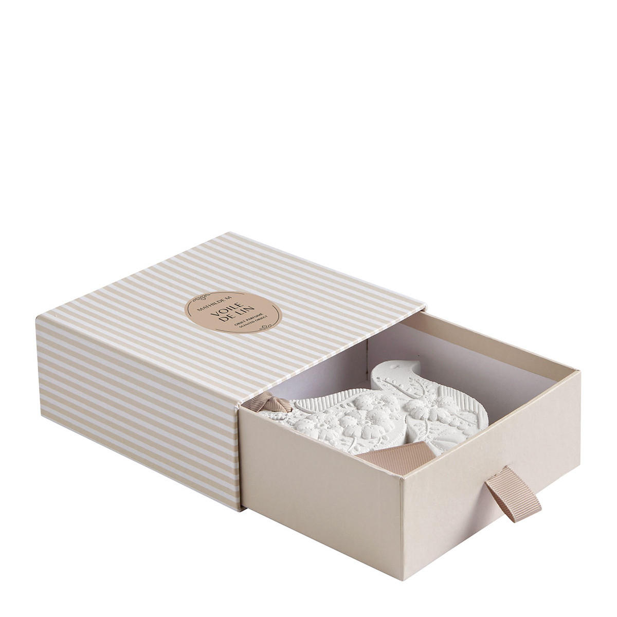 Décor parfumé Colombe en Fleurs - VOILE DE LIN blanc, MATHILDE M