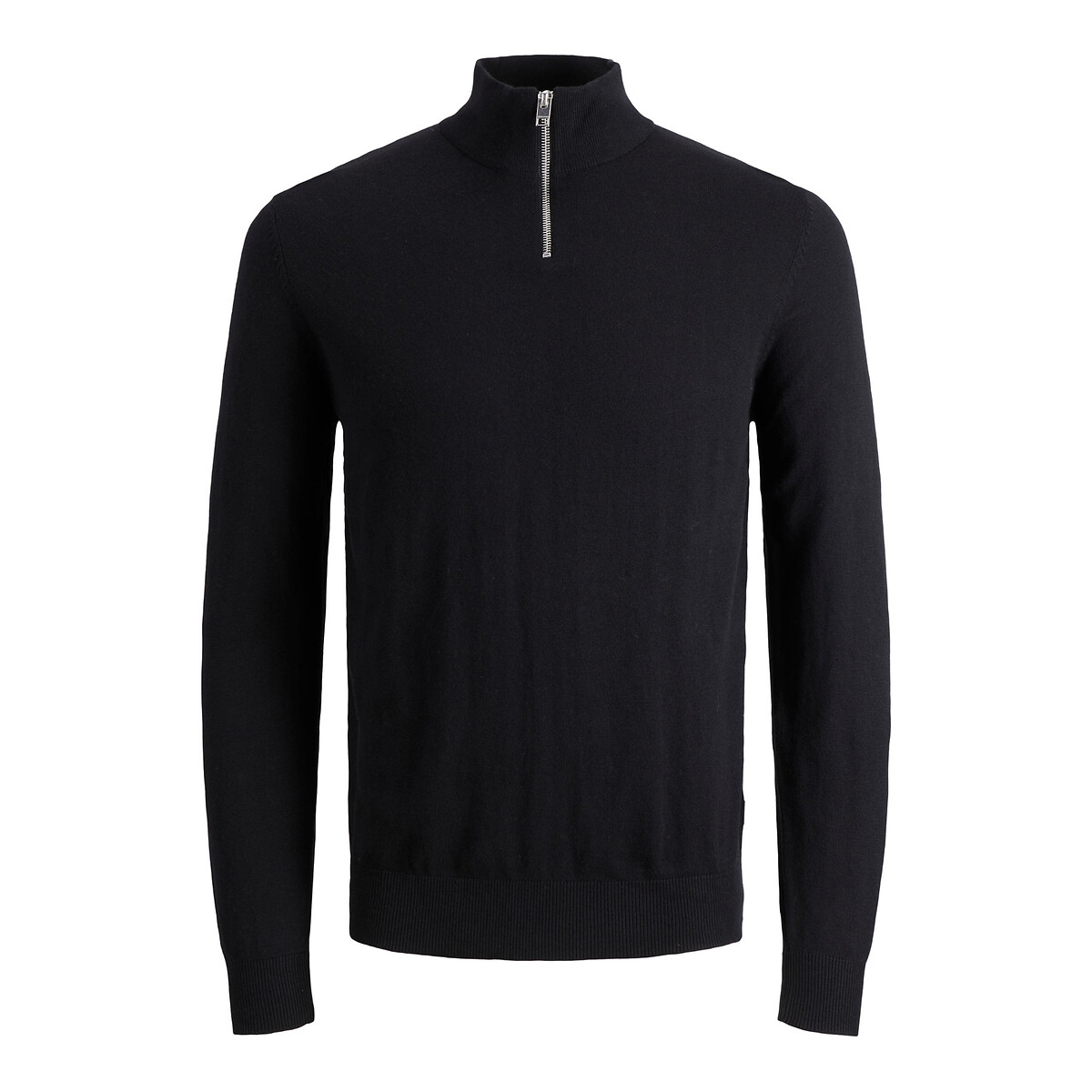 Emil Quarter-Zip Cotton Mix Jumper black, JACK & JONES