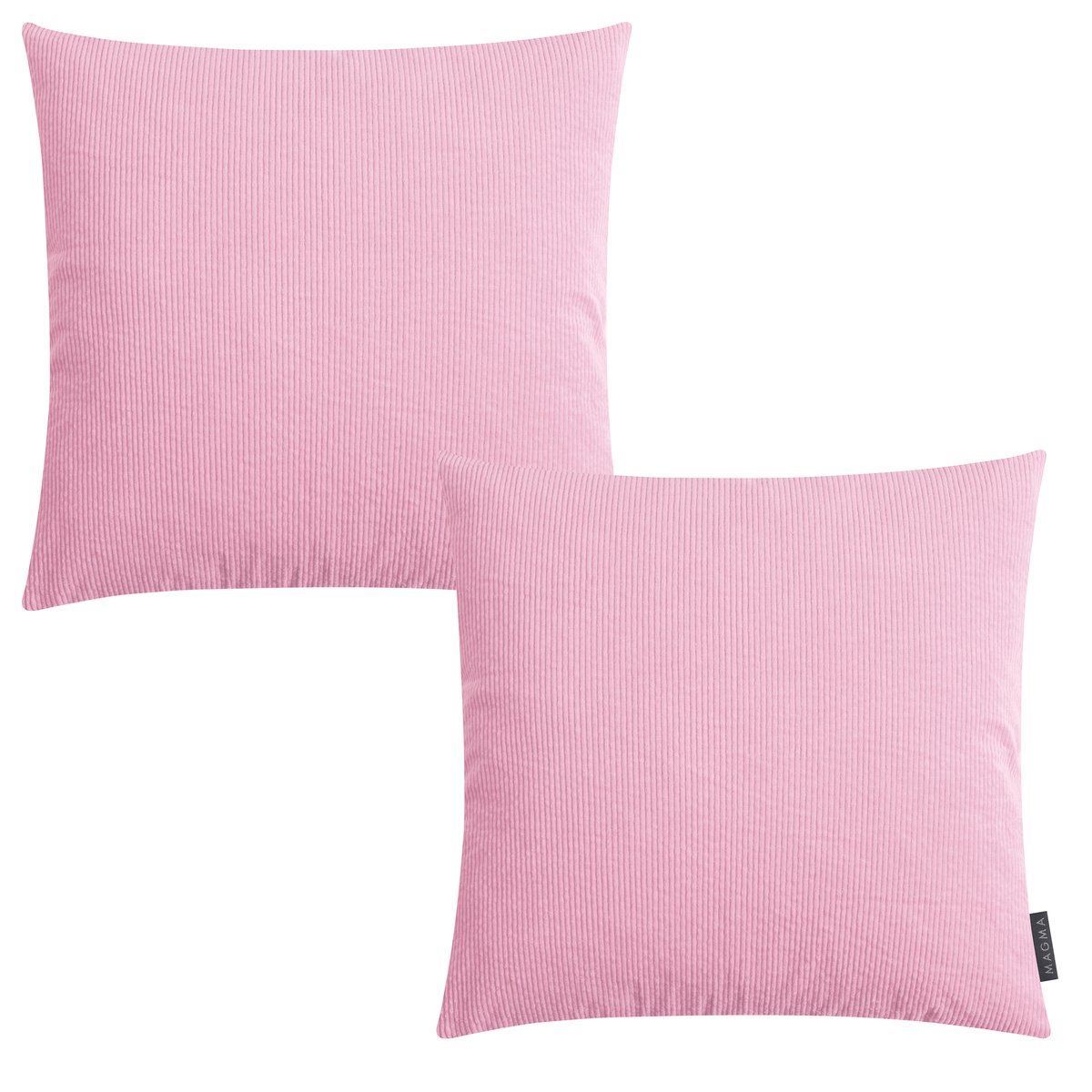 Lot de 2 housses de coussin velours LOTTIE rose pastel, MAGMA HEIMTEX