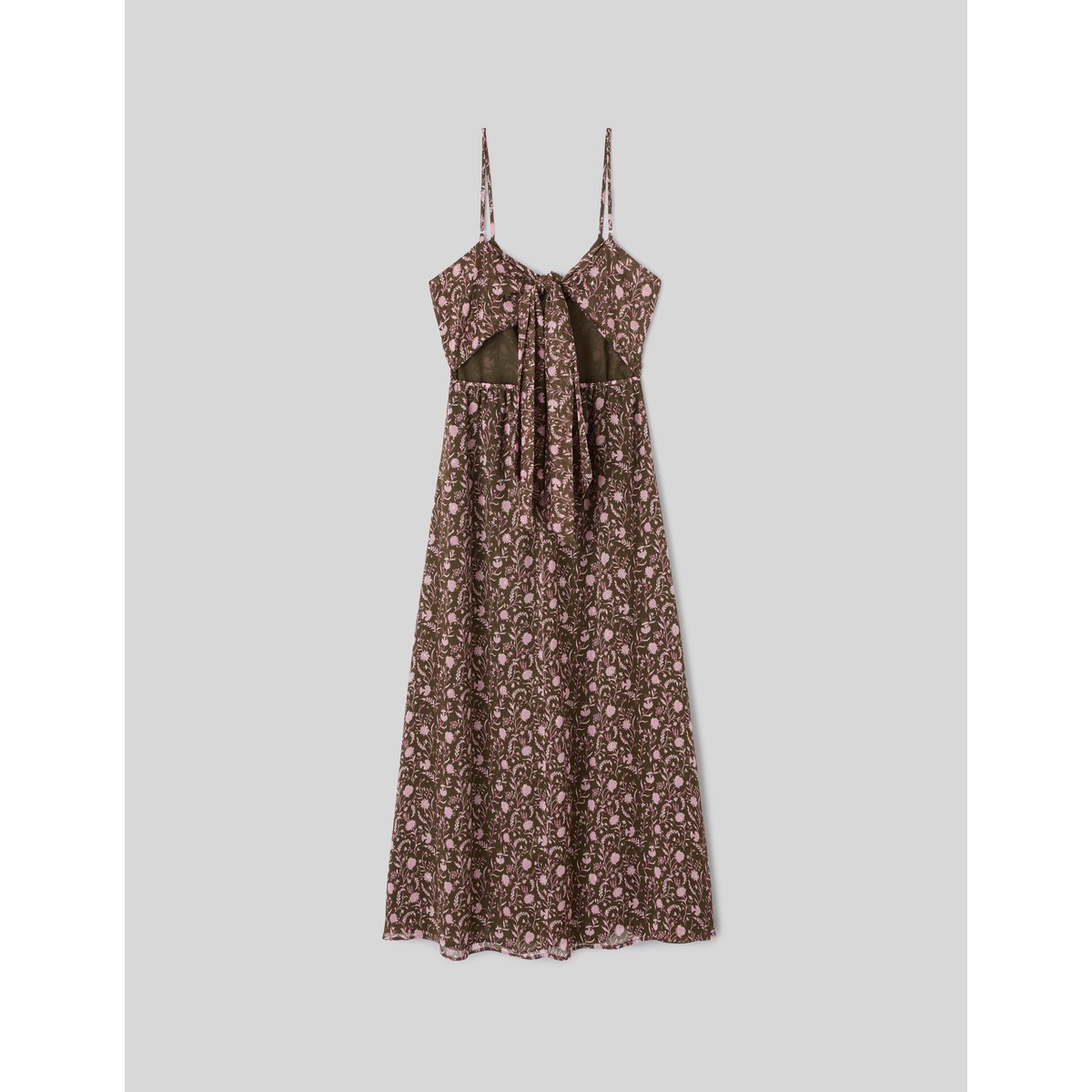Robe longue imprimée vert kaki, BZB