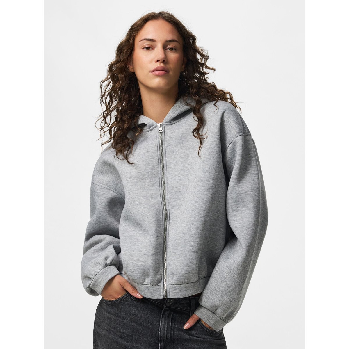 Sweat À Capuche gris - light grey melange, PIECES