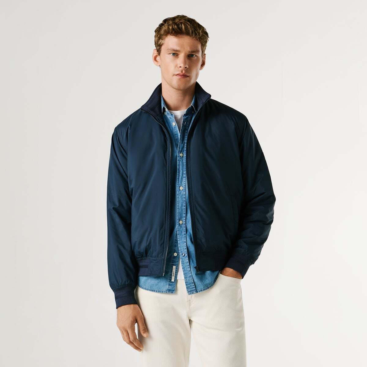Veste Harrington À Col Montant bleu dulwich, PEPE JEANS