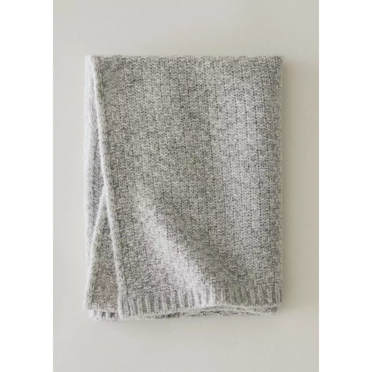 Plaid en grosse maille texturé gris, MANGO HOME