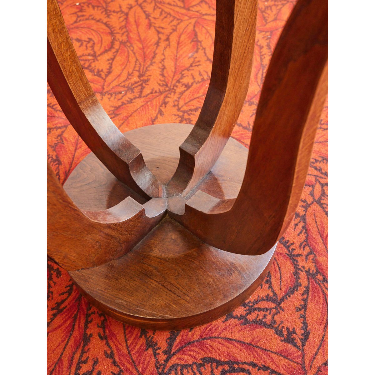 Table d'appoint Art déco en bois Francine N°1023 - Bon état bois foncé, DEBONGOUT