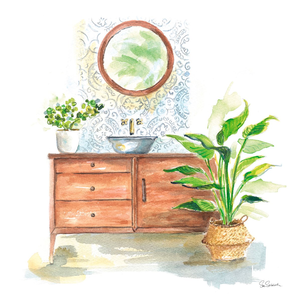 Tableau deco Greenery Bath tableau alu dibond, HEXOA