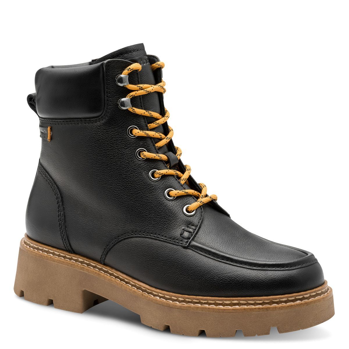 Bottine en cuir noir cuir, TAMARIS