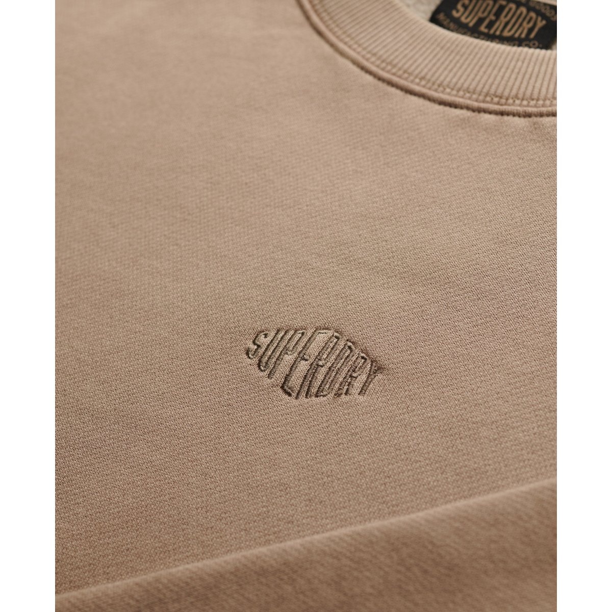 Pull Micro Logo Coupe Décontractée beige clair, SUPERDRY