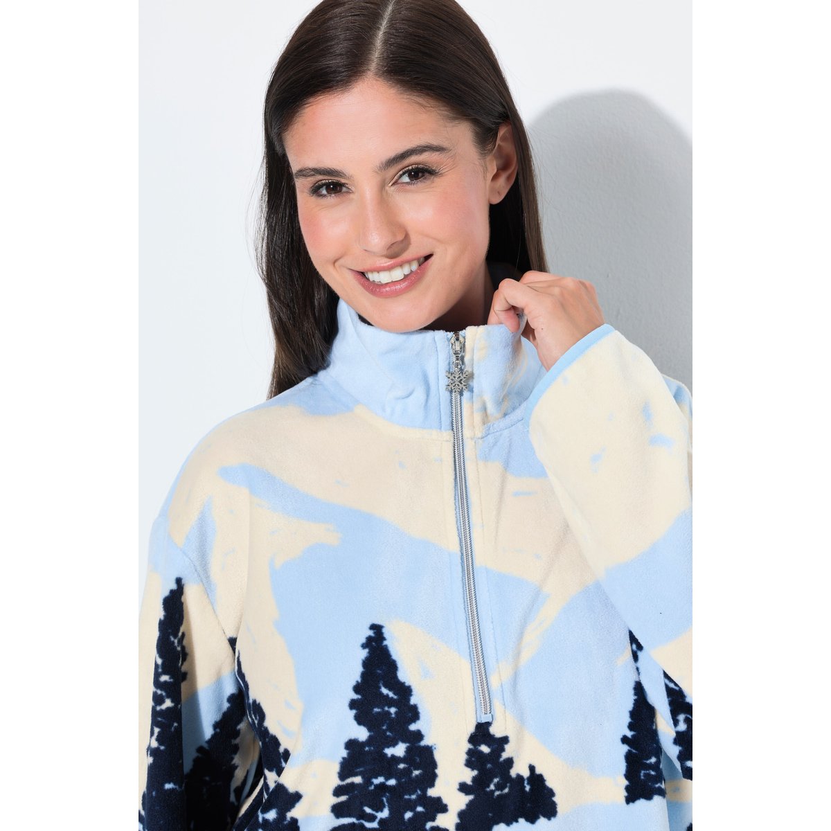 Sweat-shirt en polaire bleu gris clair, ULLA POPKEN