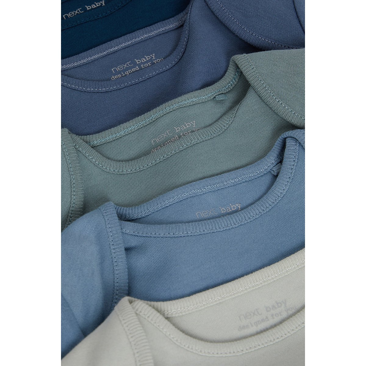 Bodys à manches longues, lot de 5 bleu/gris, NEXT