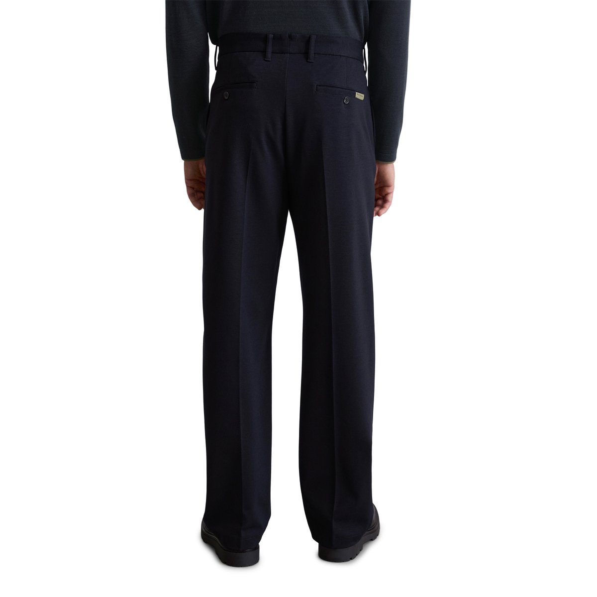 Pantalon modèle Mossbo DFB Travel Collection en mélange interlock-viscose bleu foncé, MARC O'POLO