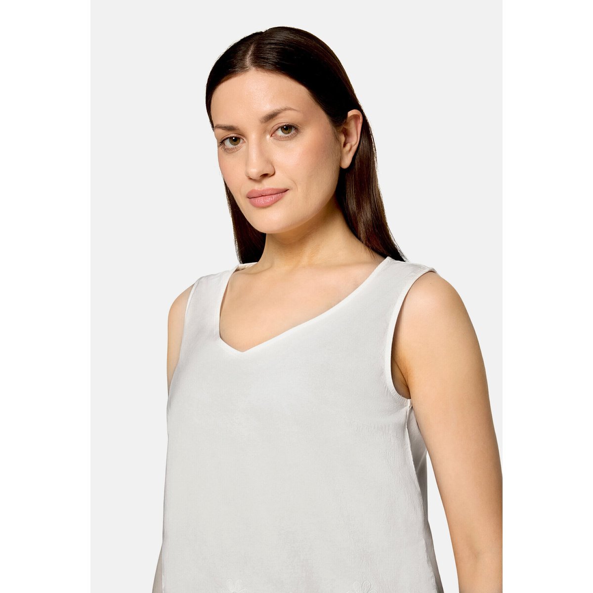 Haut façon blouse à broderies blanc, BETTY BARCLAY