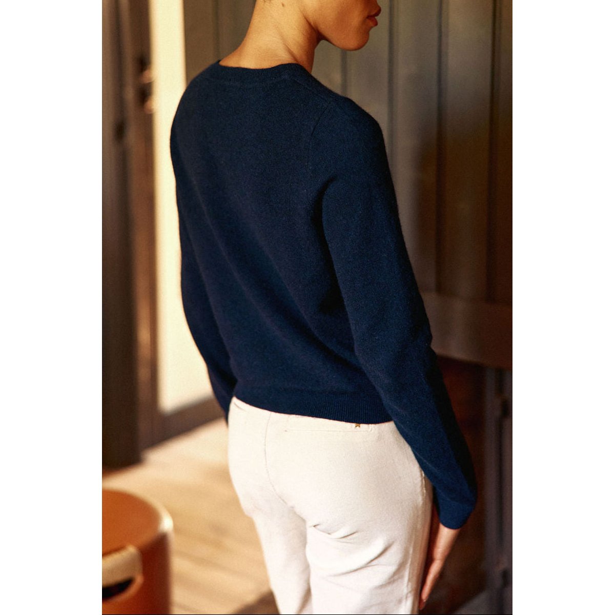 Pull col rond uni MOODY 25-marine, LA PETITE ETOILE
