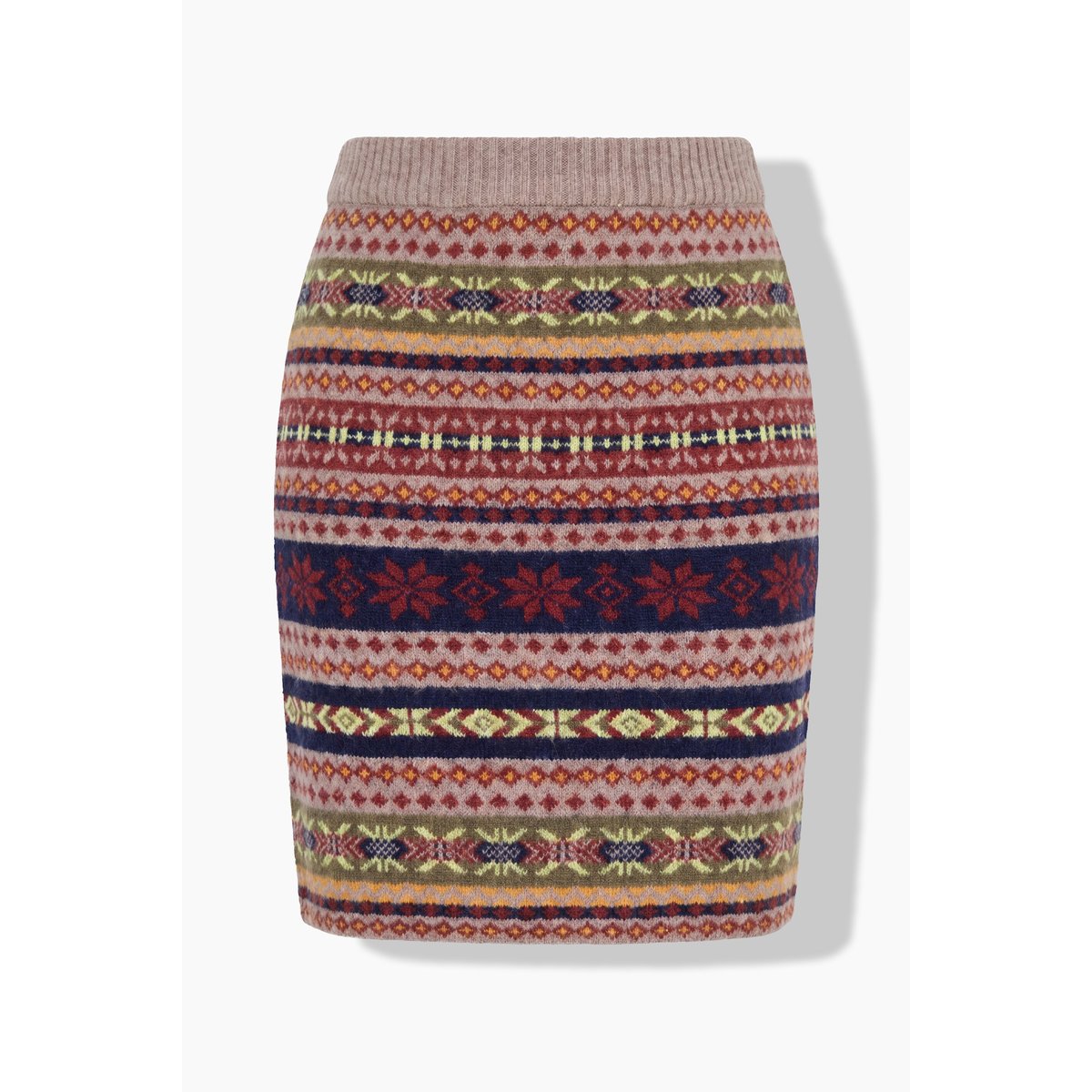 Jupe en maille avec motifs kaki foncé, ULLA POPKEN