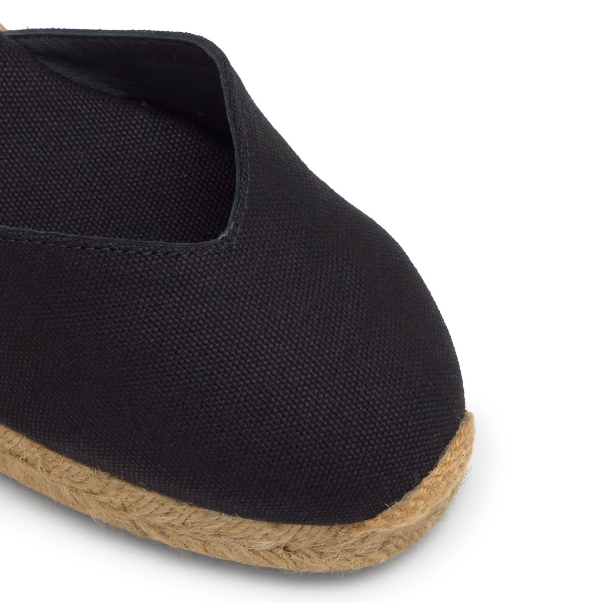 Espadrilles compensées en jute tressée à découpe en V CHIARA PLATFORM noir, CASTANER