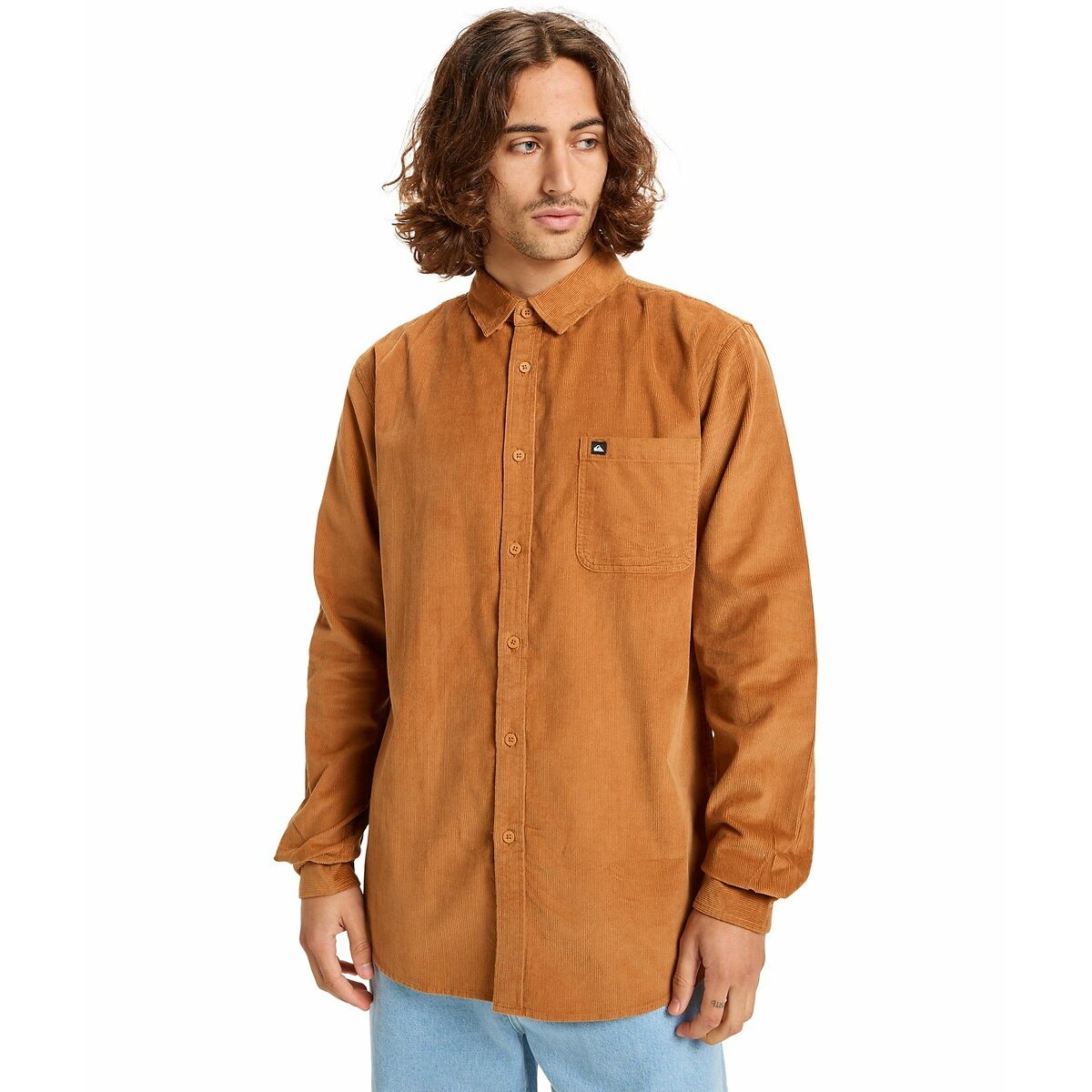 Chemise manche longue smoke trail cord camel, QUIKSILVER