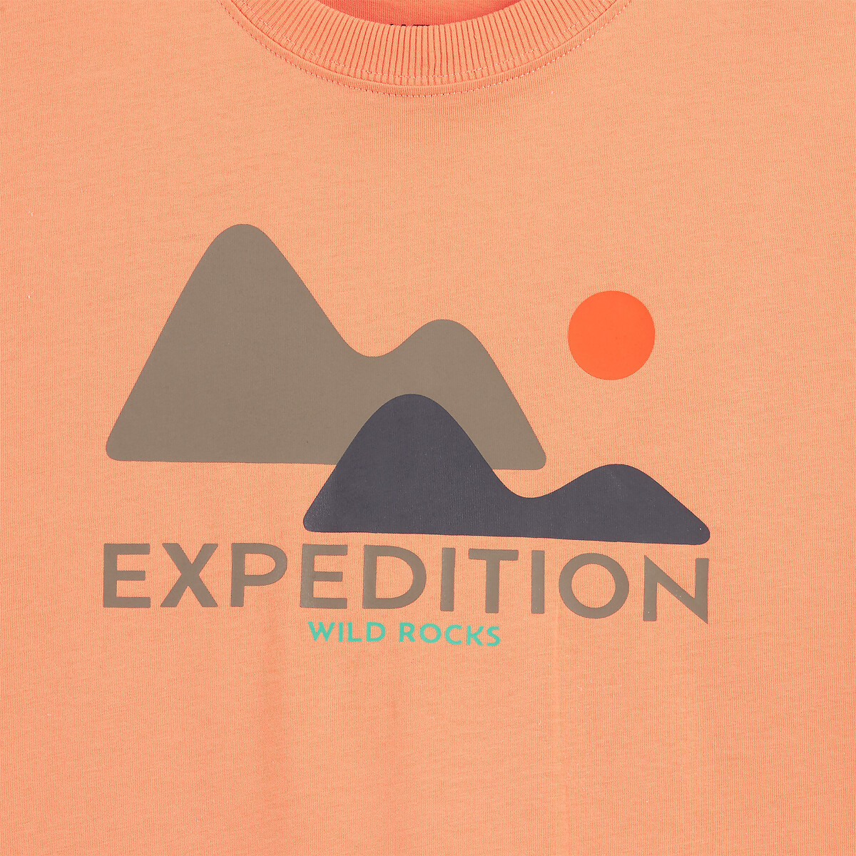 T-shirt oversize, à col rond, manches courtes, imprimé devant orange, LA REDOUTE COLLECTIONS