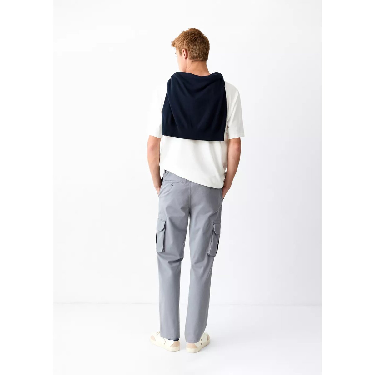 Pantalon droit cargo gris, MANGO TEEN