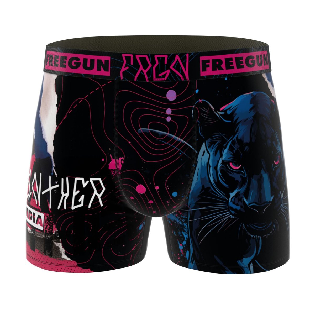 Lot De 3 Boxers Microfibre noir/jaune/orange/bleu/fushia/turquoise/blanc, FREEGUN