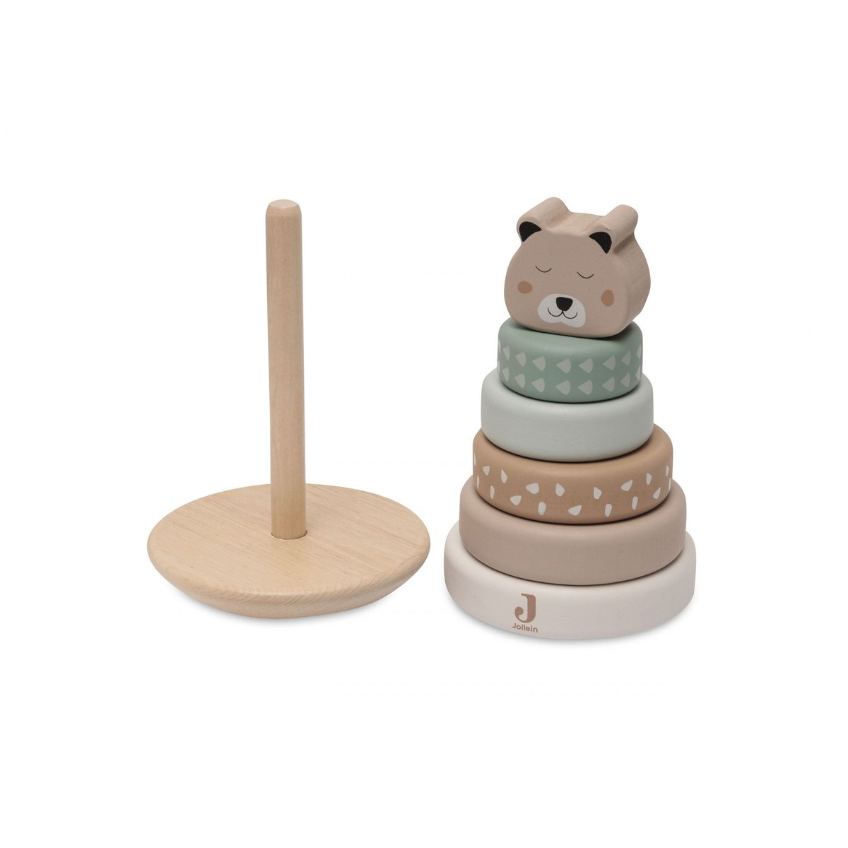 Tour à empiler en bois beige, vert, blanc, JOLLEIN