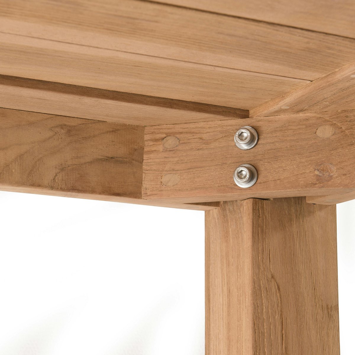 Ensemble de jardin extérieur grande table rectangle en teck 6 chaises ALERIA bois naturel, PIER IMPORT