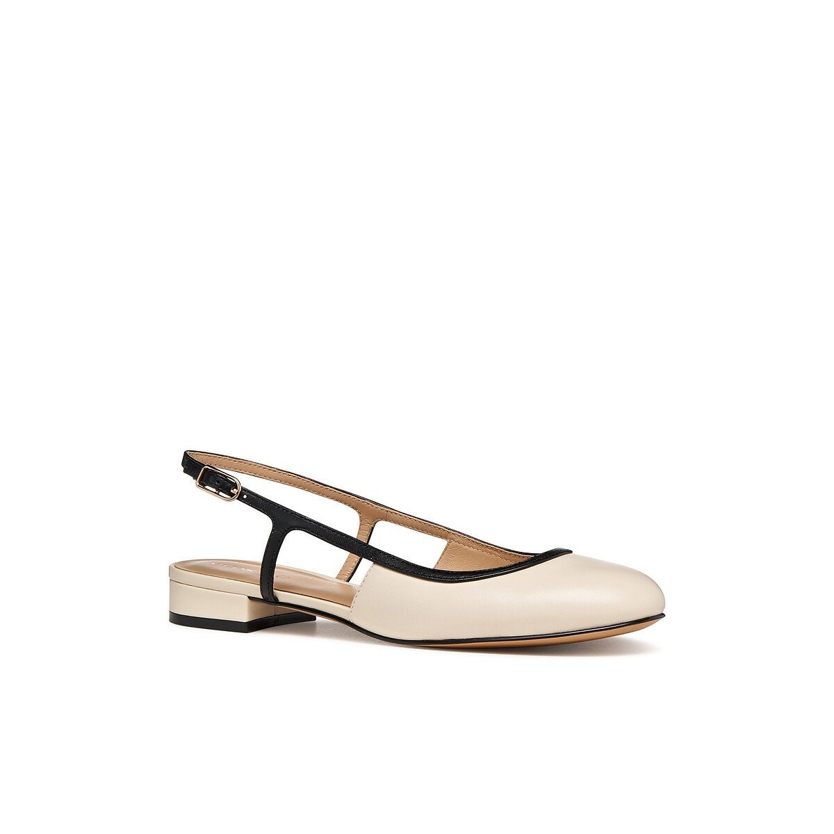 Virnilisa Slingback Leather Ballet Pumps beige/black, GEOX