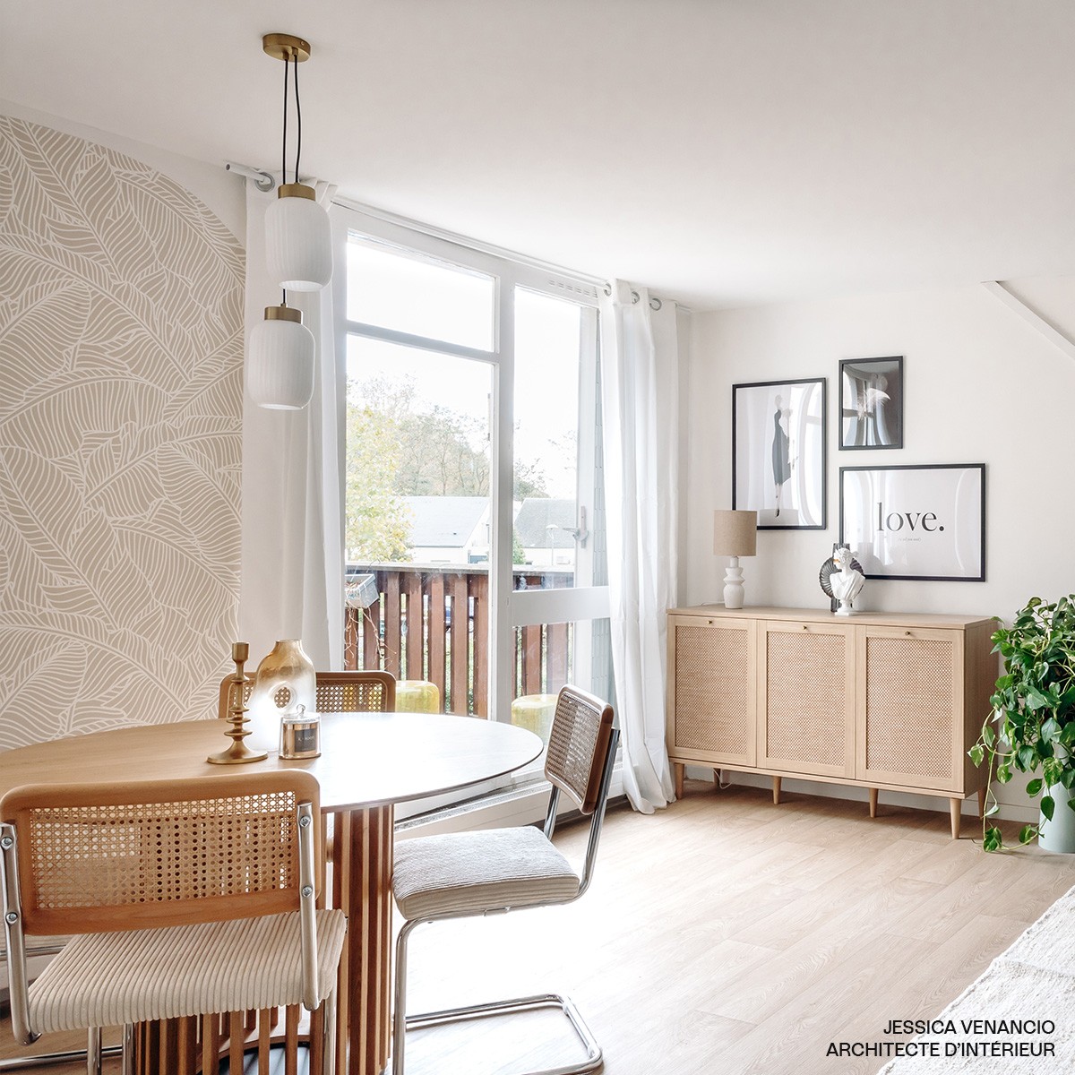 Lot de 2 chaises en cannage et velours côtelé - MUSE beige, HOMIFAB