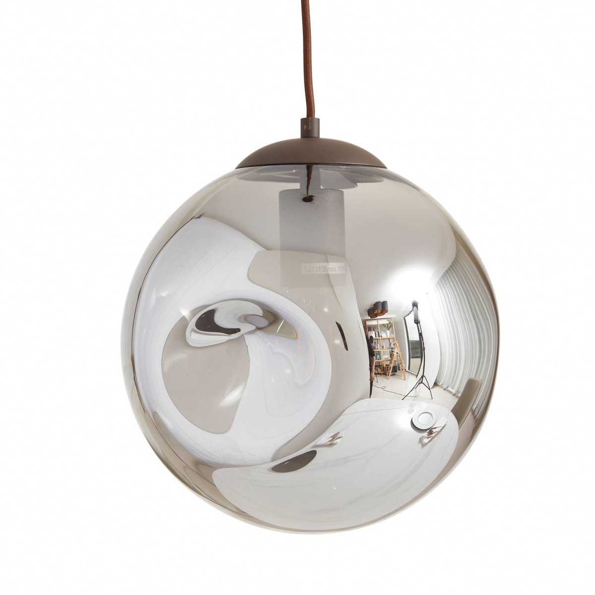 Suspension en verre design, Valentina gris fumée, café, LINDBY