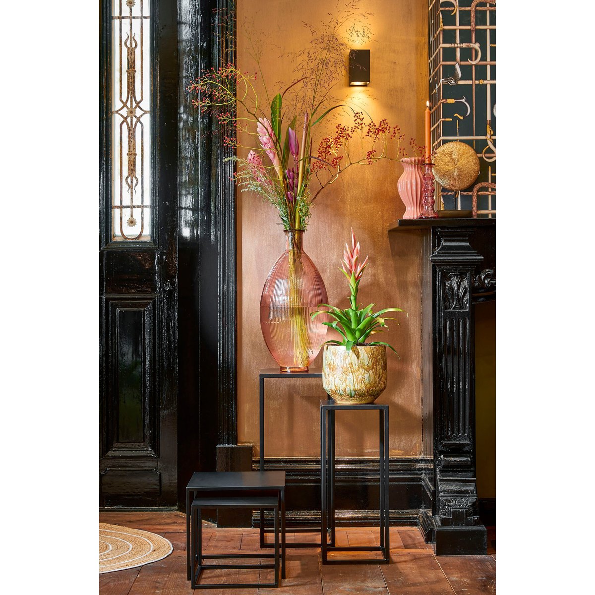 Lot de 2 tables d'appoint GOA noir, MICA DECORATIONS
