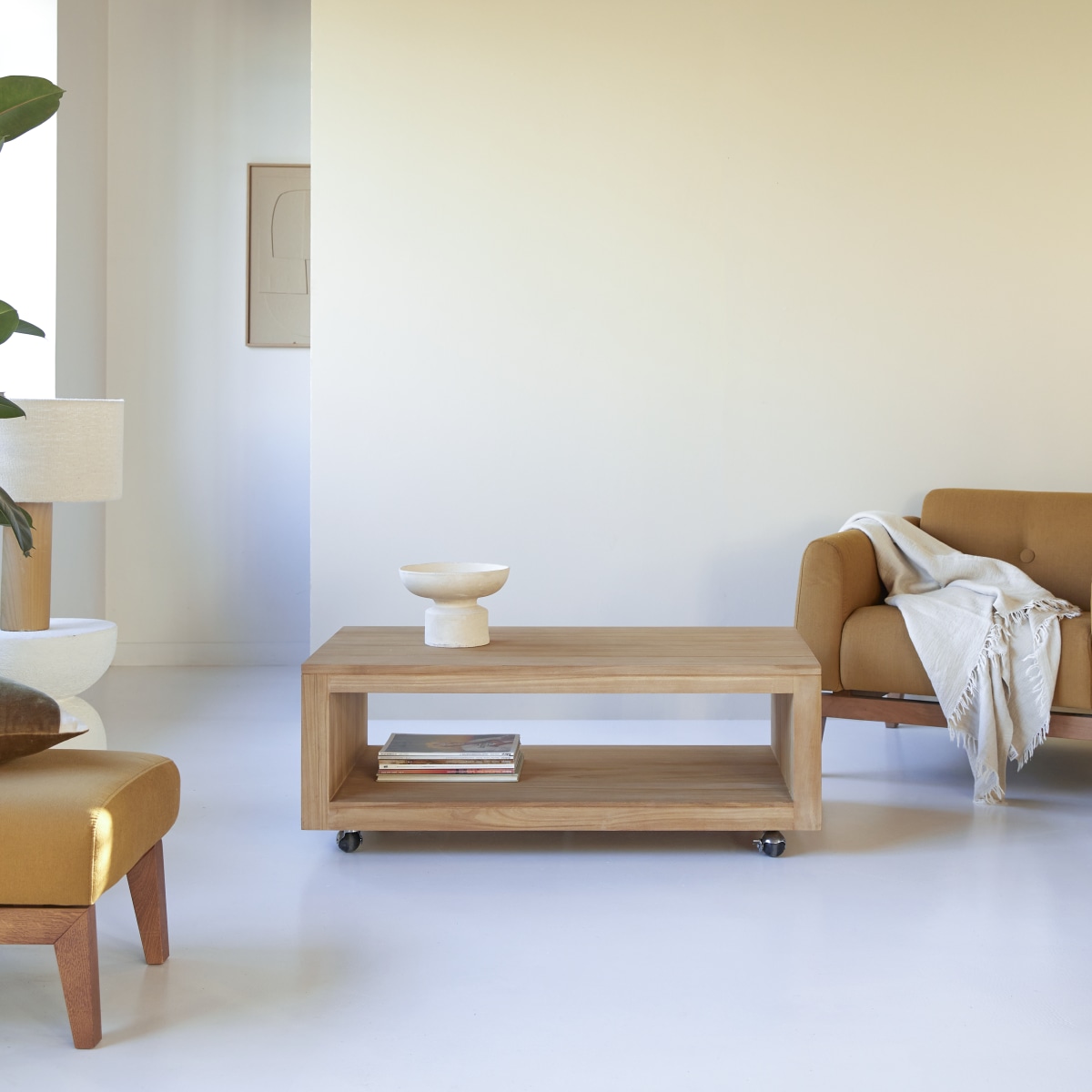 Table basse en Teck massif, ANOA naturel, TIKAMOON